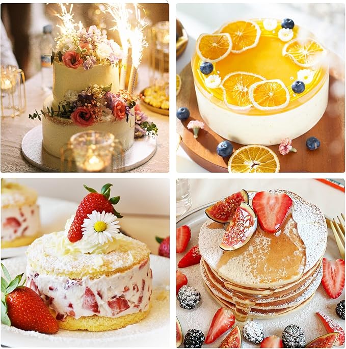 3Pcs Cake Molds for Baking, Seamless Stainless Steel Mousse Cake Rings, Mousse Ring Mold Round for Bakeware Tools-4/6/8in (3.94''H)