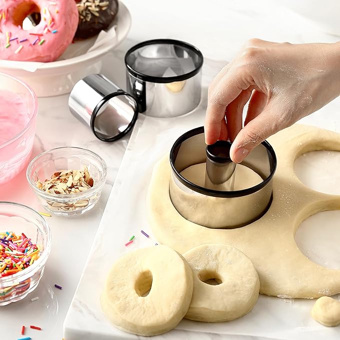 Spring Chef Multifunctional 0.6 Tablespoon Extra Small Cookie Scoop, #100 & Large Dough Blender & Biscuit Cutter Set - 2 Product Bundle - Black
