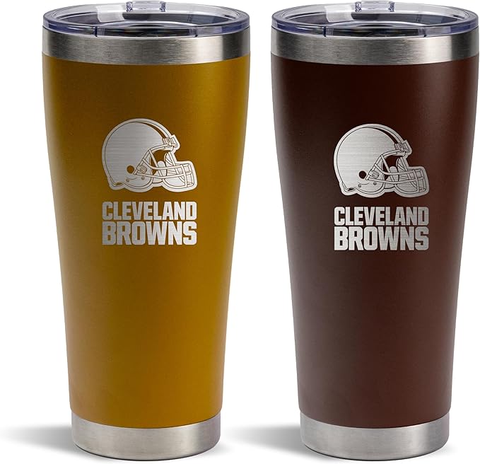 The Memory Company Officially Licenced NFL 30OZ Tumbler Set - 2-Pack Home & Away Stainless Steel Insulated Tumblers with Straws, Double Wall Vacuum Sealed Football Fan Drinkware