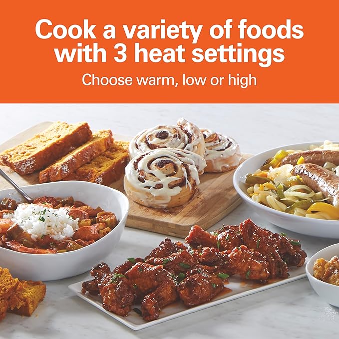 Hamilton Beach 7 Quart Programmable Slow Cooker With Flexible Easy Programming, 5 Cooking Times, Dishwasher-Safe Crock & Lid, Silver (33473)