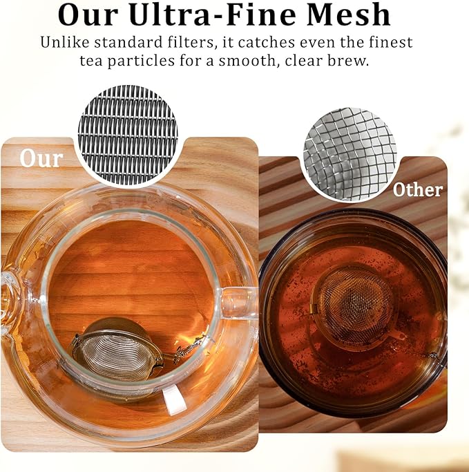 304 Stainless Steel Tea Strainers for Loose Tea Infuser Ball, Extra-Fine Mesh Tea Ball, Tea Holder Loose Leaf Tea Steeper, Tea Diffuser for Rooibos, Black Tea, Herbal & Spices (Small x 3)