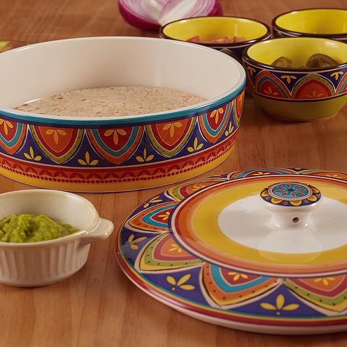 Bico Tunisian Taco Tuesday Set, Tortilla Warmer and Taco Holder, Microwave and Dishwasher Safe