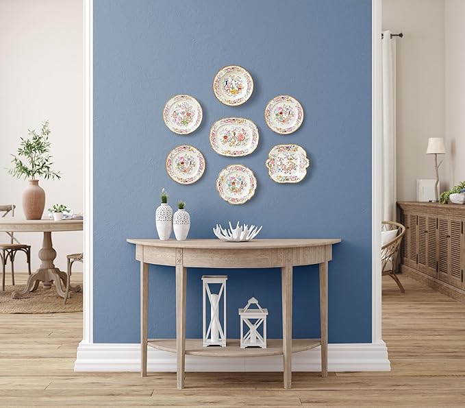 Display Buddie Adjustable Wall Plate Hanger - Secure For Oval Square Round Rectangle Wall Display - Steel - Silicone Hooks - Small 9"-13" up to 8 lbs