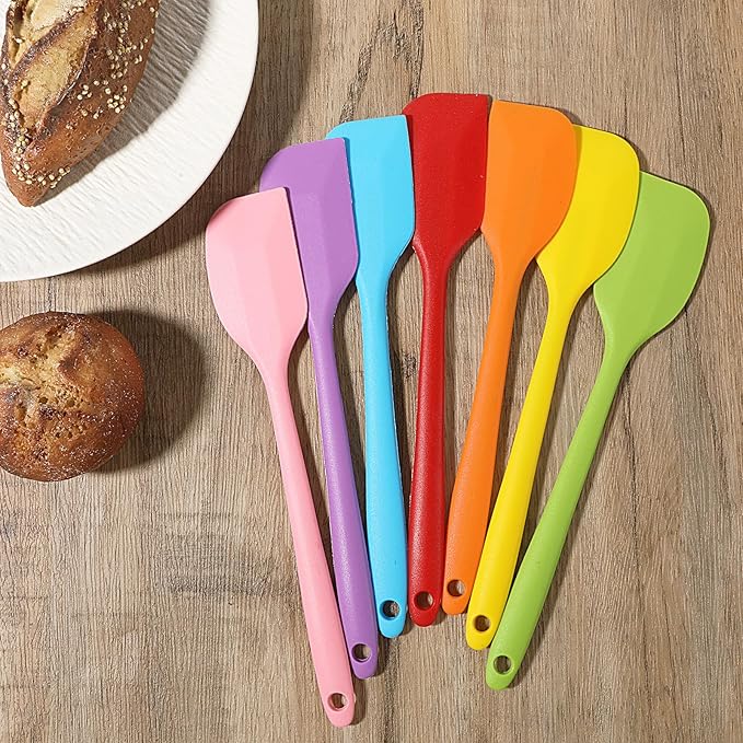 28 Pcs Mini Silicone Spatulas Bulk 8.3 Inch Small Rubber Spatula Non-stick Spatulas Set Flexible Heat Resistant Scrapers for Kitchen Cooking Baking Mixing