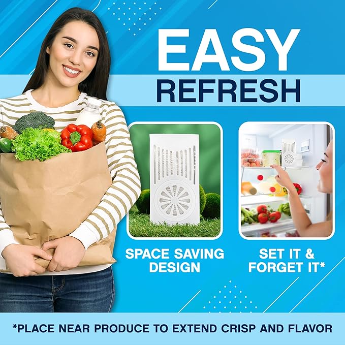 NonScents Refrigerator Deodorizer (4-Count) & Smoke Odor Eliminator Bag - Ultimate Odor Control Bundle for Fridge, Freezer, Cars, & Small Spaces – Fragrance-Free & Long-Lasting