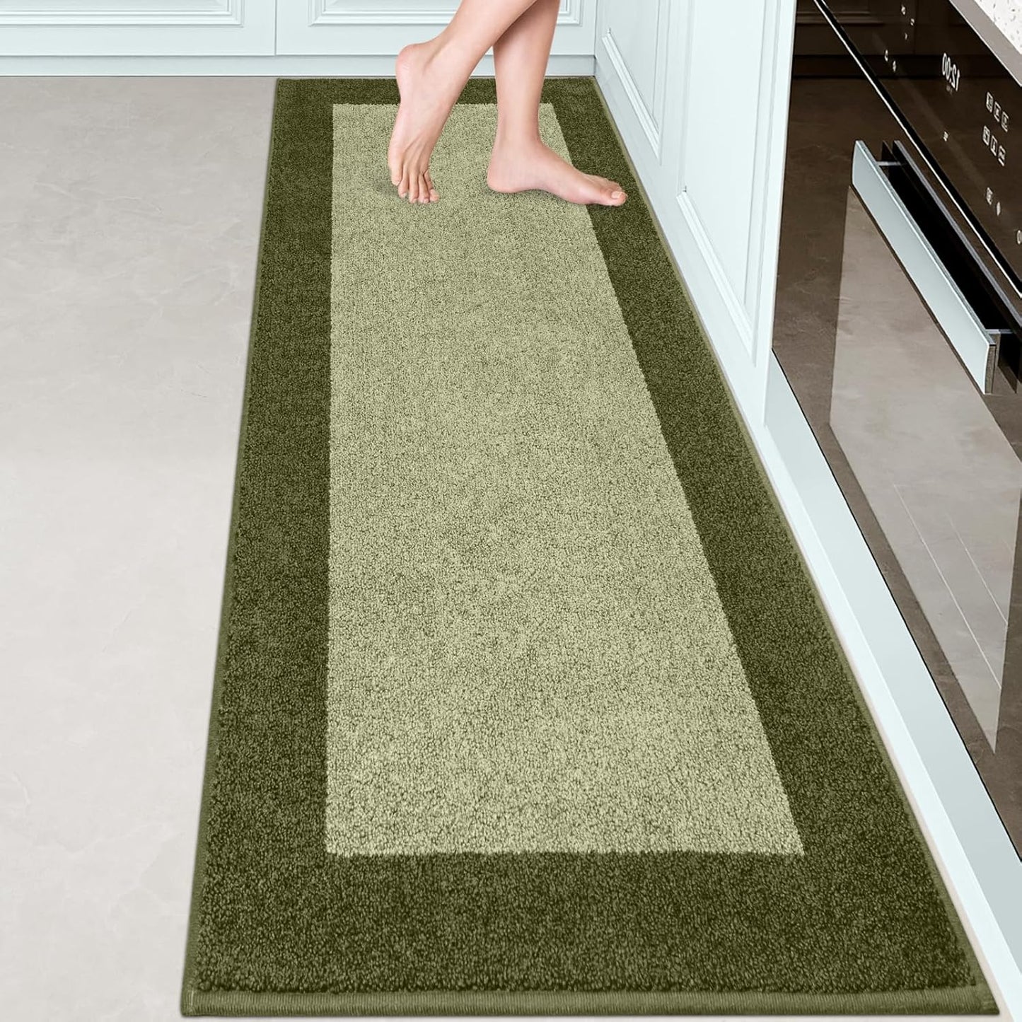 Machine Washable Runner Rug 24" x 84", Non Slip Kitchen Mat for Floor, Absorbent Entryway Rug for Kitchen, Bedroom, Hallway, Bathroom, Door (Roll Packing)