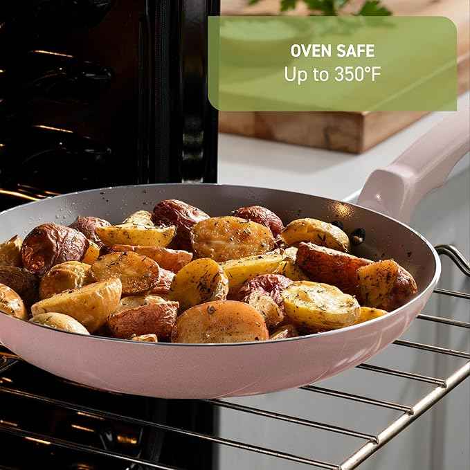 T-Fal Refresh Ceramic Nonstick Cookware Set, 20-Piece, Oven Safe to 350°F, Stockpot, Ceramic Pots and Pans Set, Frying Pans, Griddle, Utensils, Mint Green