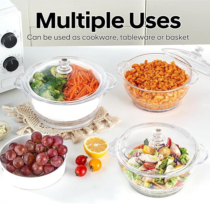 Glass Microwave Steamer for Vegetables, Broccoli, Fish & Food – Oven Safe Steamer Bowl for Cooking, BPA-Free, Odorless & Dishwasher Safe（1.5L）