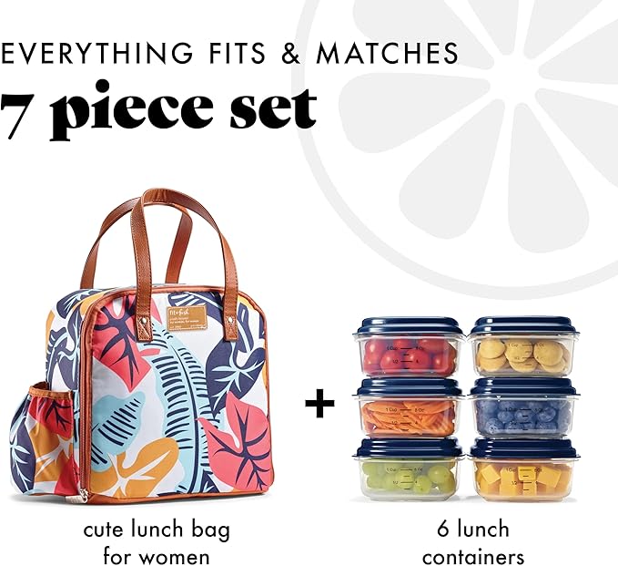 Fit & Fresh Lunch Bag For Women, Insulated Womens Lunch Bag For Work, Leakproof & Stain-Resistant Large Lunch Box For Women With Containers, Zipper Closure Wichita Bag Cloud