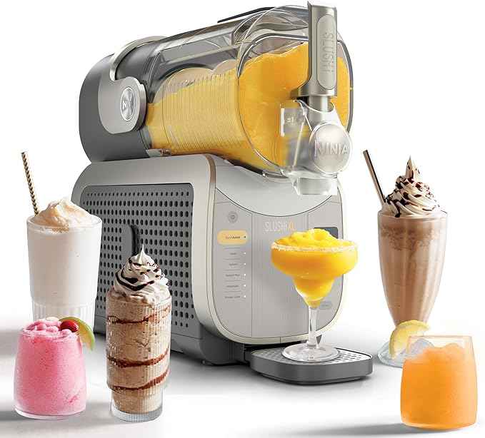 Ninja SLUSHi XL Smart Frozen Drink Maker & Slushi Machine | With SlushAssist Technology |128 oz. Capacity | Sodas, Margaritas, Frappes, Milkshakes & More | Crema | FS601BR