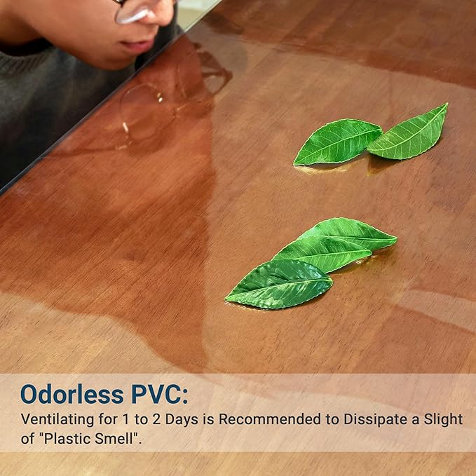 Clear Table Cover Protector Rectangle 40 x 60 Inch, 2.0mm Transparent Plastic Table Protector Waterproof, Anti-Scratch Clear Desk Mat for Office Desktop Dresser Dining Table, FDA Compliant