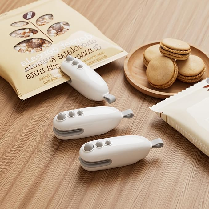 Mini Bag Sealer with Cutter, Rechargeable, Handheld Heat Sealer Machine with Magnetic, Portable Bag Sealer Heat Seal for Keep Food Fresh and Snacks Crispy. Blue