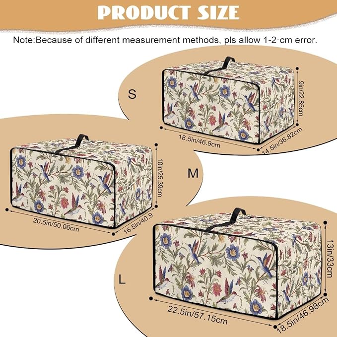 Countertop Convection Oven Cover Dust Protection Air Fryer Toaster Oven Covers for Home Kitchen Decorations 18.5 x 22.5 x 13 Inches, L, Hummingbird Floral Leaf