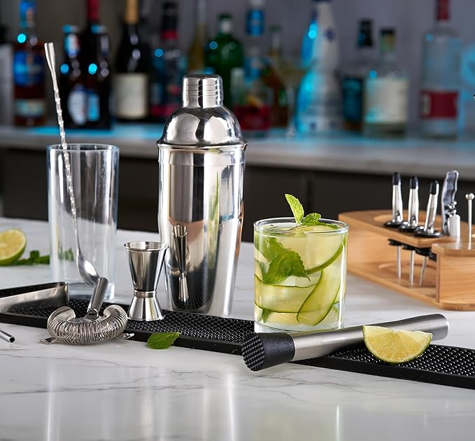 Cocktail Shaker Set - 17 Piece Stainless Steel Mixology Bartender Kit, Drink Martini Shaker, Home Bar Accessories, Cocktail Kit, Stainless Steel Bar Set, Shakers Bartending