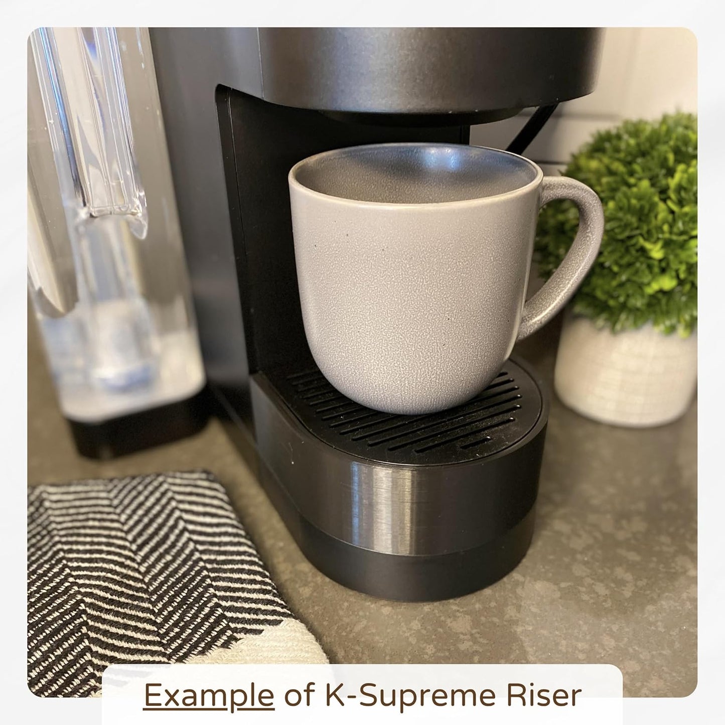 Drip Tray Mug/Cup Riser Made for the Keurig to Reduce Splashes - Riser Only (Gray, K-Supreme 1.7 Inches Tall)
