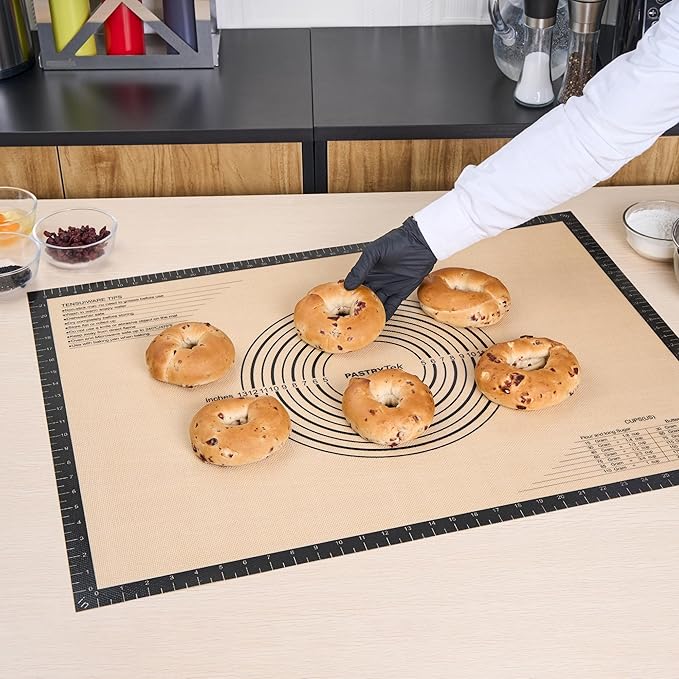 Restaurantware Baking Mat Pack of 1 Non-Stick 23.6"x31.5" Silicone Extra Large Baking Mat, Rectangle Reusable Durable Anti-Slip Sheet with Measurement Markings for Kneading Rolling Shaping Dough