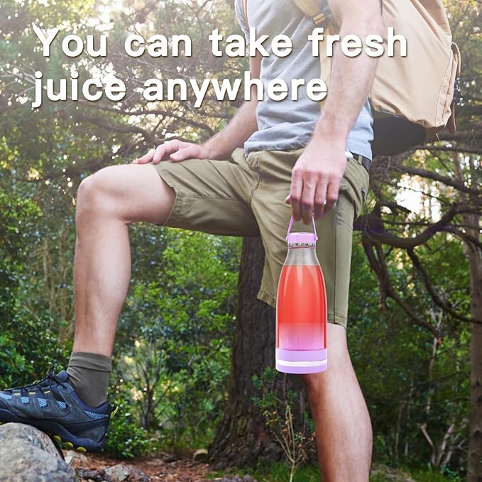 Smoothie Blender Personal Size Juicer 17oz Big Capacity USB-C Rechargeable (Ivory)
