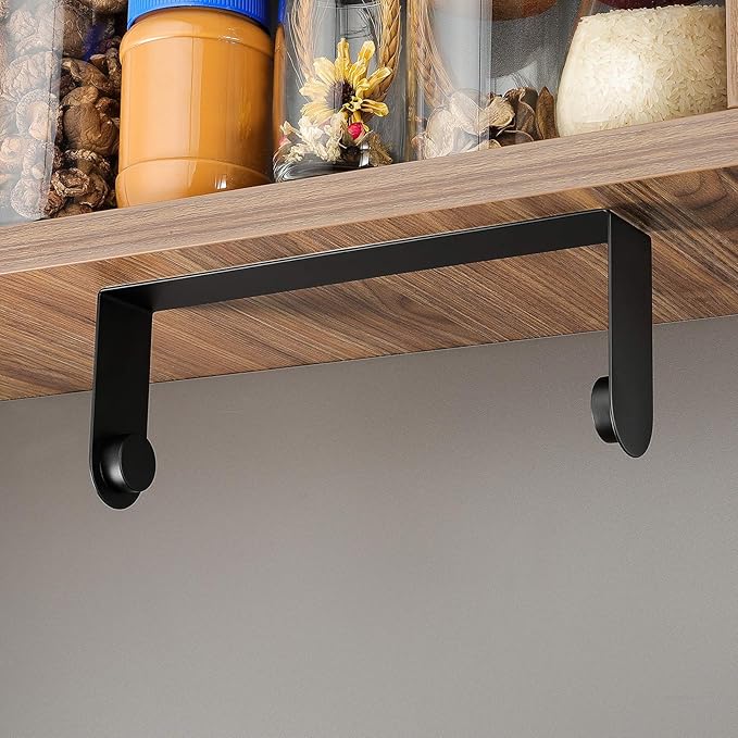 ZUNTO Black Paper Towel Holder Under Cabinet, Stainless Steel Kitchen Towel Holder Stick on Wall Vertical or Horizontal, Frees up Counter Space