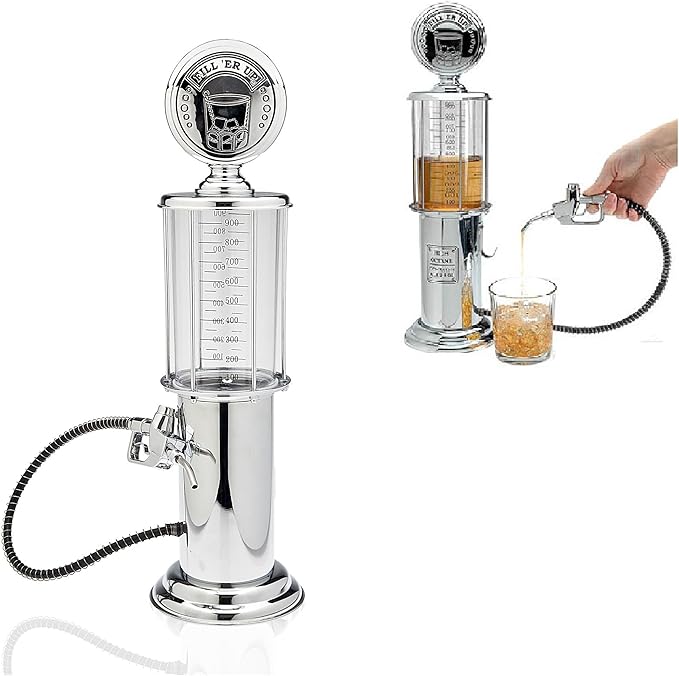 Gas Pump Whiskey / Bourbon Decanter - Liquor Dispenser for Vodka, Rum, Wine, Tequila or Scotch Decanter is Stainless Steel