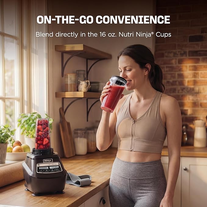 Ninja Kitchen System | 8-Cup Food Processor Bowl & 72 oz. Blender All-in-One | With (2) 16 oz. To-Go Cups | For Smoothies, Ice Crushing, Dough & More | 1500 Watt | Black | BL770