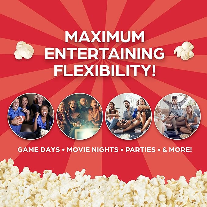 West Bend Stir Crazy Movie Theater Popcorn Popper, Gourmet Popcorn Maker Machine with Nonstick Popcorn Kettle, Measuring Tool and Popcorn Scoop for Popcorn Machine, 4 Qt., Blue