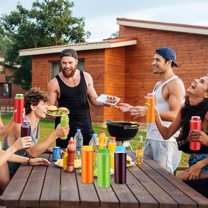 30 Pcs 17 oz Plastic Juice Bottle Bulk with Filter Cap Double Cover Water Bottles Reusable Clear Sport Drink Containers for Juicing Milk Smoothie Outdoor Gym Camping, 10 Colors