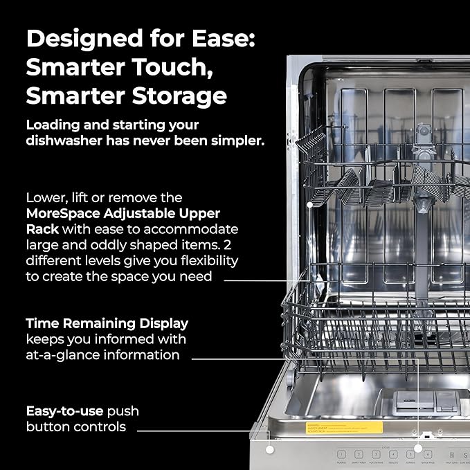 Kenmore 22-14595 24" Built-In Dishwasher - UltraWash, SmartWash, Sanitize Rinse, SmartDry and Leak Detection - 14 Place Settings - 51 DBA - ENERGY STAR Certified - 24" - Stainless Steel