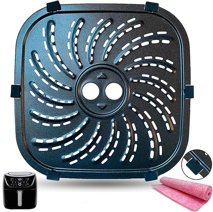 8QT Air Fryer Replacement Parts Tray for PowerXL Vortex Pro Air Fryer Plus, Upgraded Double Layer Non-stick Coating Grill Pan Crisper Plate Grate Grid for 8QT PowerXL, Dishwasher Safe