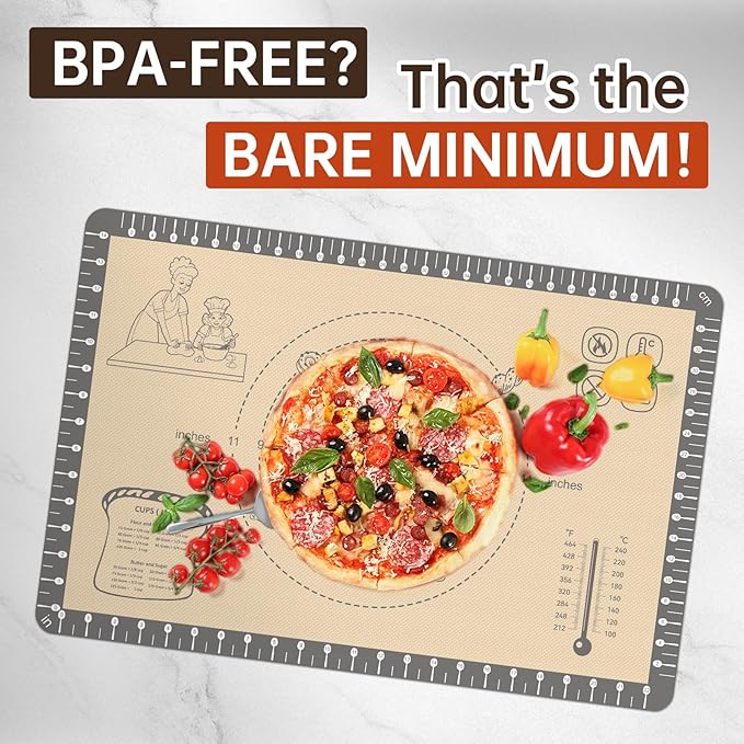 Baking Mat + Silicone Pastry Dough Mat with Measurement