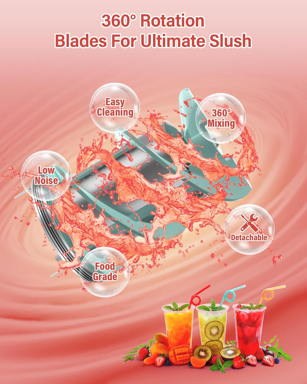 Slushy Maker, Home slush Machine,Premium Slushie Maker | Versatile All-in-One Machine with 5 Pre-Set Programs | Innovative Ice-Free Technology & Silent Auto-Clean