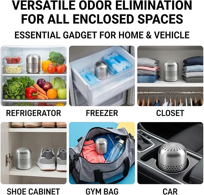 Refrigerator Deodorizer Odor Eliminator | Fridge Deodorizer – Lasts 10 Years, Long-Lasting Odor Eliminator - More Effective Than Baking Soda, Charcoal Bags (1 Pcs)