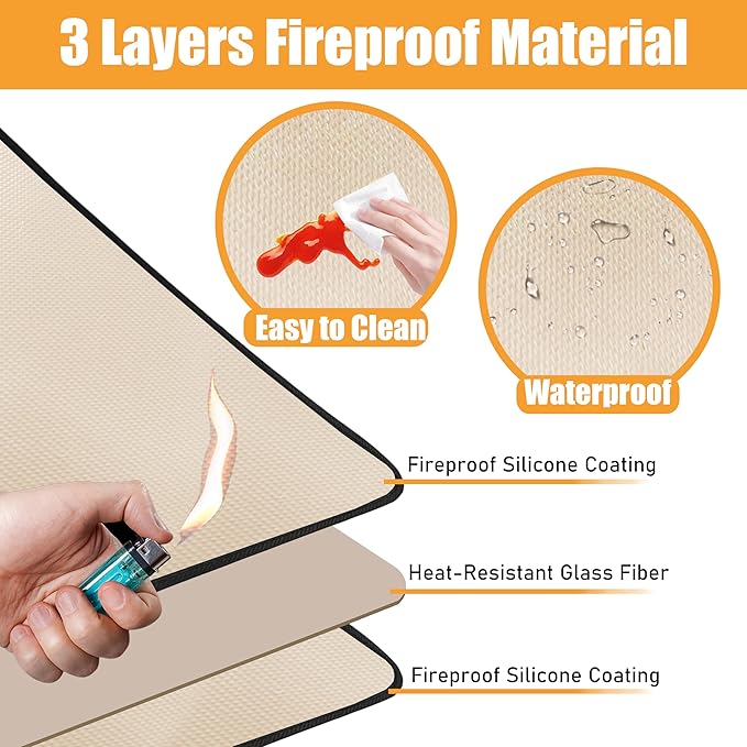 12x14in Heat Resistant Pad, Countertop Protector Mat for Hot Appliances, Air Fryer and Coffee Maker Mat, Kitchen Hot Pad