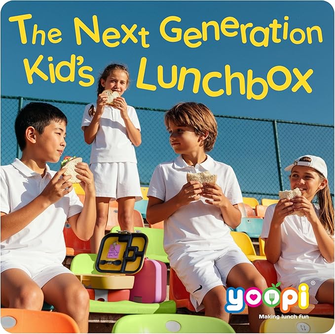 YOOPI Lunch Boxes for Kids–Toddler Bento Box with 4 Leakproof Compartment Food Bentobox Container,Lunch Box for School with Lunchbox Containers, Lightweight Sandwich Box & Snack Box (Fuchsia)