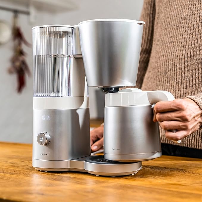 ZWILLING Enfinigy Drip Coffee Maker with Thermo Carafe 10 Cup, Awarded the SCA Golden Cup Standard, Silver