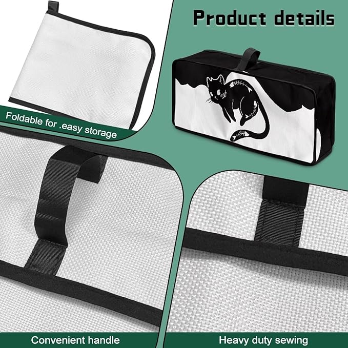 Thin Toaster Cover 2 Slice Washable Toaster Cover 2 Slice Machine Anti Fingerprint Protection for Small Appliances, Easy to Fold and Store, Black Cat Painting