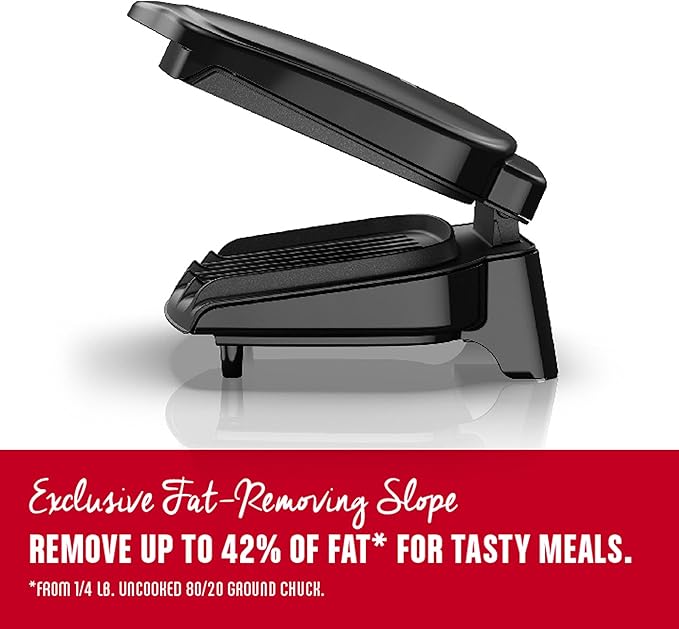 George Foreman 2-Serving Classic Plate Electric Indoor Grill and Panini Press,Black,Small Compact Size,GR10B,(Pack of 2)