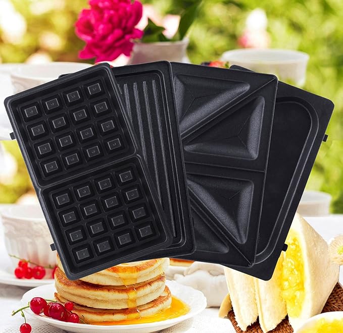 ZZ Breakfast Sandwich Maker with Sets of Detachable Non-stick Plate S6141A-B