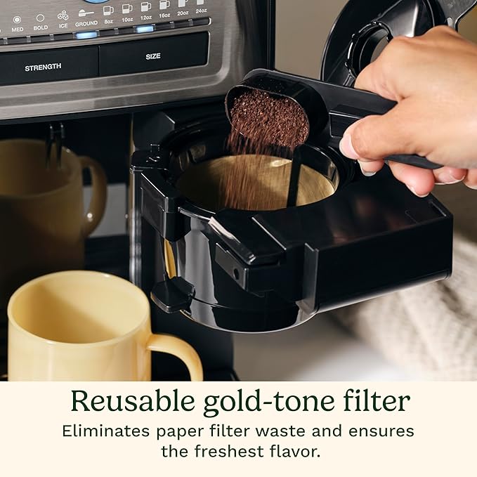Cuisinart Coffee Maker, Grind and Brew Single Serve Coffee Maker, 6 Cup Sizes, Built-in Stainless Steel Burr Mill, Adjustable Strength, Grind Control and Over Ice Feature, Easy Cleaning, DGB-30