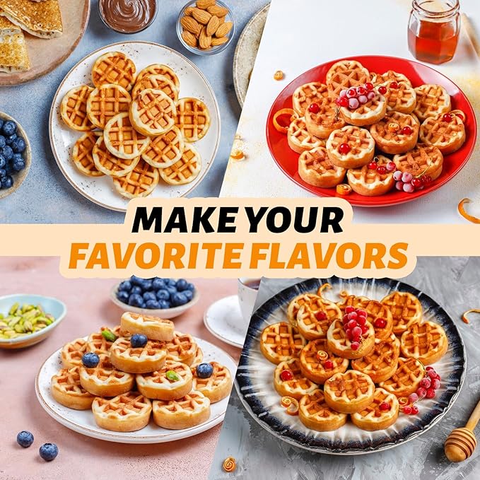 Waffle Maker, Mini Waffle Maker Machine Nonstick with Quick Heat-Up Make 8 pcs Waffles,Waffle Maker for Kids, Suitable for Good Breakfast Snack Dessert