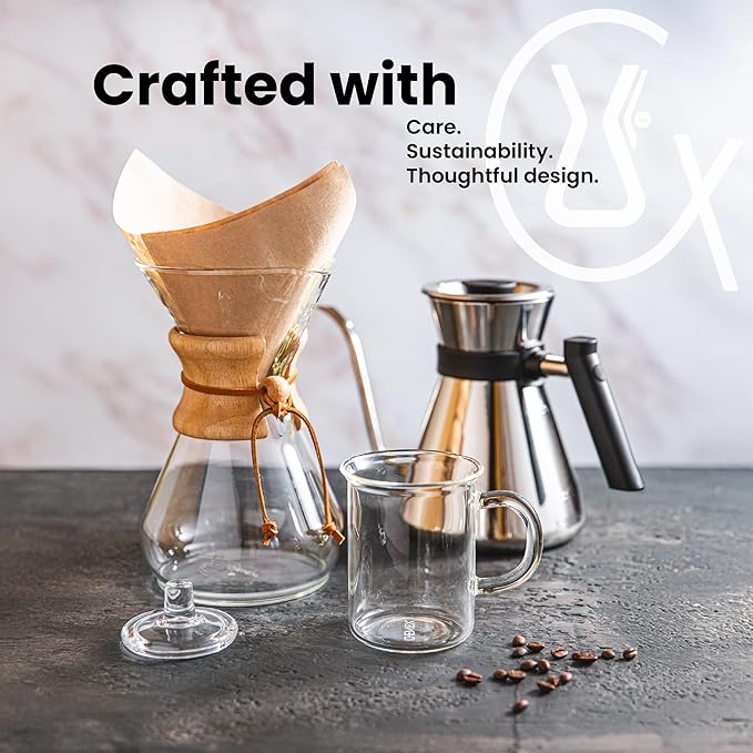 Chemex Pour-Over Glass Coffeemaker - Glass Handle Series - 8-Cup - Exclusive Packaging