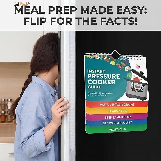 Instant Pot Magnetic Cheat Sheet – Waterproof Laminated 7"x6" Color‑Coded Cooking Times Chart, Instapot Quick Reference Guide, Pressure Cooker Accessories, Easy Kitchen Gadget for All Home Cooks