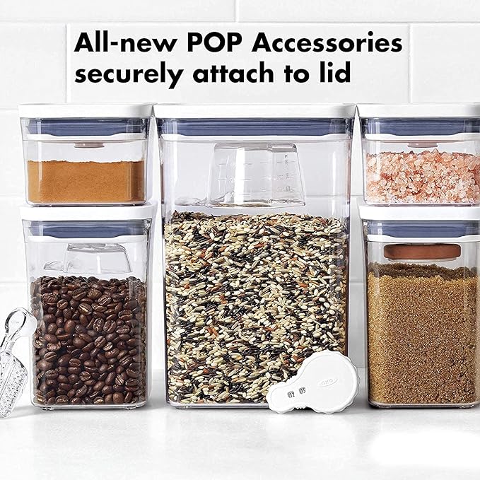 OXO Good Grips POP Container 4.4-Quart Square Airtight Food Storage for for Flour and More (Set of 4)