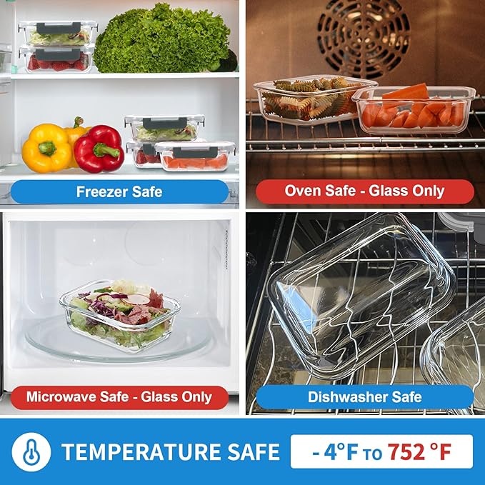 GULFLIN Small Glass Food Storage Containers 12 Pack-12oz Glass Containers with Lids for Meal Prep, Food Storage, Freezer to Microwave Safe, Air-Tight, Leak-Proof, Pink Set