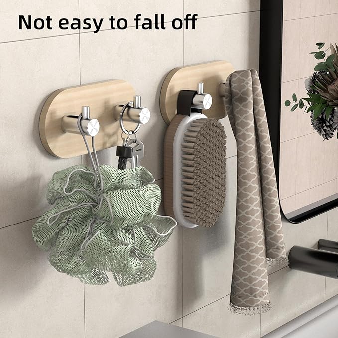 Kayqi 304 Stainless Steel Minimalist Hooks, Suitable for Various Settings Such as bathrooms, Kitchens, and entryways (Set of 3). (Silver)