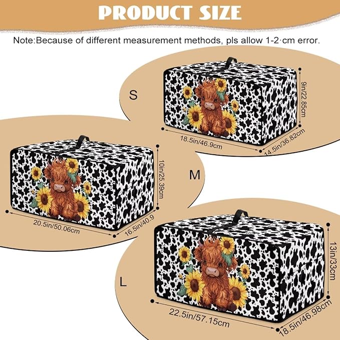 Countertop Convection Oven Cover Dust Protection Air Fryer Toaster Oven Covers for Home Kitchen Decorations 18.5 x 22.5 x 13 inches, L, Sunflower Highland Cow Print