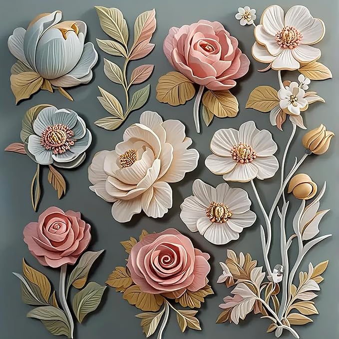 1 Pcs Beautiful Rose Silicone Mold, Food-Grade Romantic Floral Wedding Cake Decoration Fondant Mold, for Chocolate Candy Sugar Crafts Flower Paste Dough Chewing Gum Resin Crafts Plaster Clay
