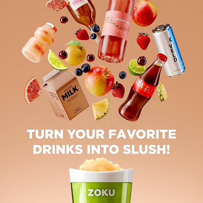 ZOKU Original Slush and Shake Maker, Slushy Cup for Quick Frozen Homemade Single-Serving Slushies, Fruit Smoothies, and Milkshakes in Minutes, BPA-free, Shark