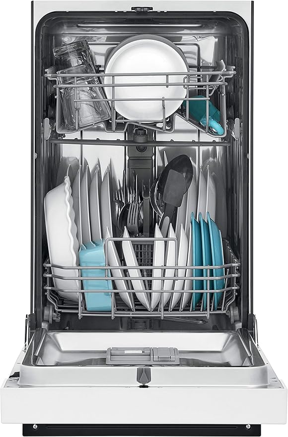 Frigidaire 18 in. ADA Compact Front Control Dishwasher in White with Dual Spray Arms, 52 dBA, includes room-of-choice delivery