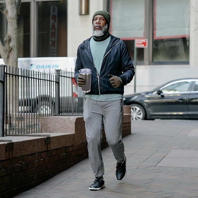 20 oz Tumbler Coffee Travel Tumblers Bulk with Lid Stainless Steel Double Wall Vacuum Insulated Mug Powder Coated Cups fit Car Cupholder for Hot and Cold - Grey, 12Pack