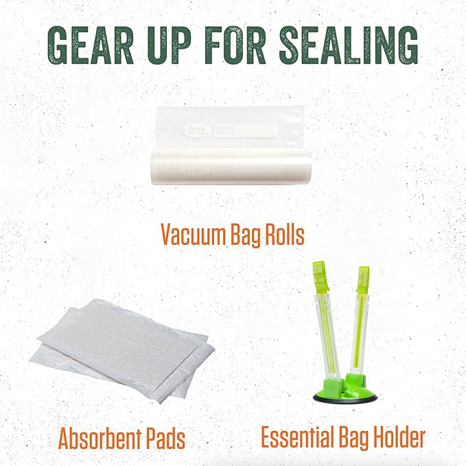 LEM Products MaxVac Go Cordless Plastic Vacuum Sealer with 11.8 Inch Seal Bar, Silver and Black